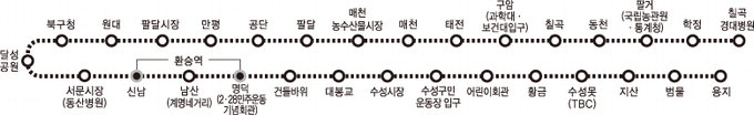 연말 개통 도시철도 3호선 30개 정거장 역명 확정