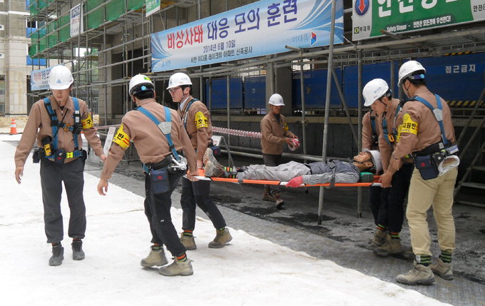 서한이다음 레이크뷰아파트 공사현장서 상황별 모의훈련