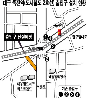 대구도시鐵 죽전역에 새 출입구