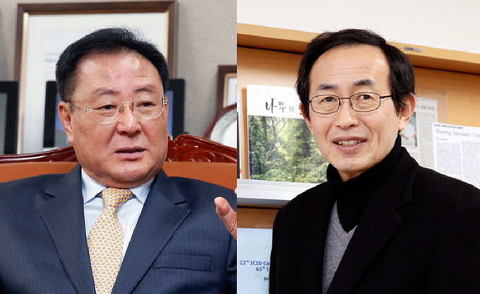 좌승희 석좌교수(왼쪽)와 조환복 객원교수.