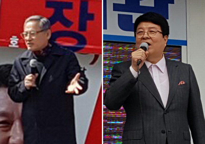 [4·13 필드 속으로]구미을 장석춘·김태환 후보, 연예인 앞세워 이색 선거운동