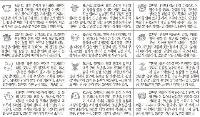 [12운성으로 본 오늘의 운세] 9일 壬辰日 (용날) (오늘의 띠별 운세) (생년월일 운세)