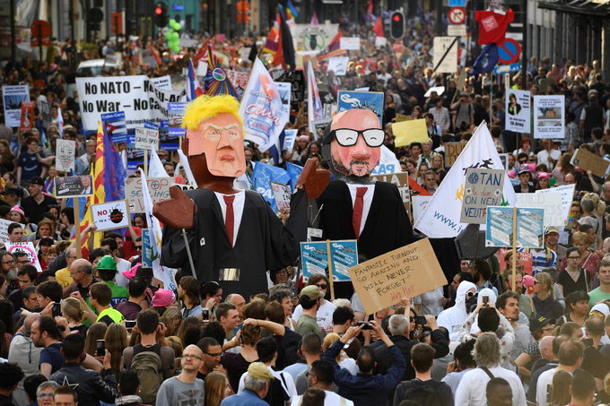 “트럼프 오지마” 벨기에 시위