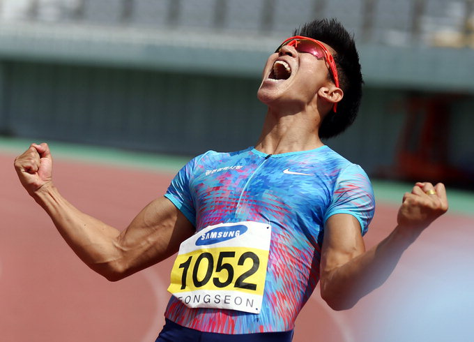 김국영, 100m 10초07…한국인 첫 10초1 벽 허물었다