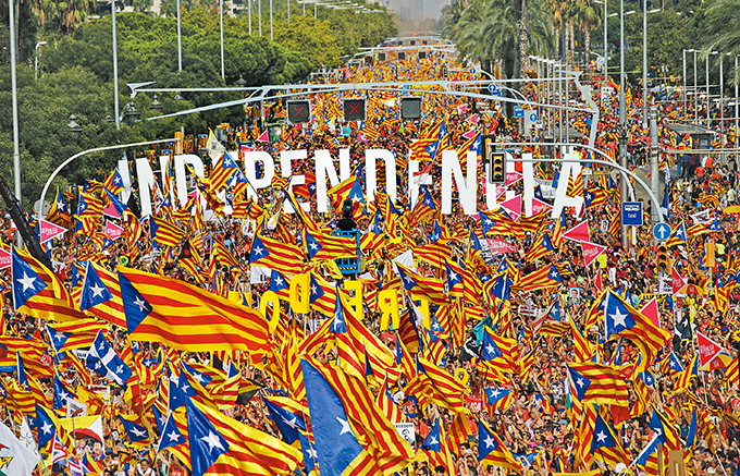 스페인 ‘카탈루냐 분리독립’요구 100만명 집회