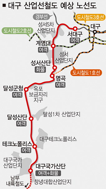 대구산업선철도 지하화…7개 역 윤곽