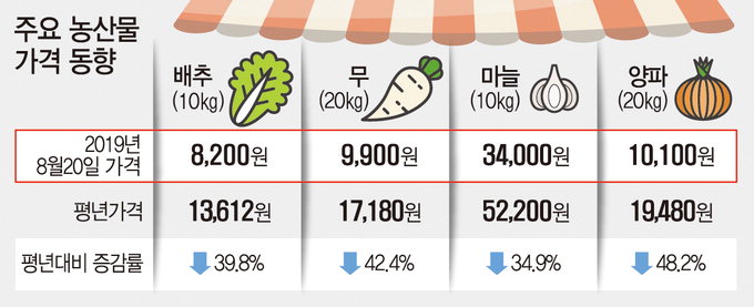 뭇값(20㎏) 60% 폭락 ‘뿔난 農心’