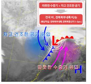 대구경북 이례적 3일 연속 겨울비...7~8일 다소 강한 비