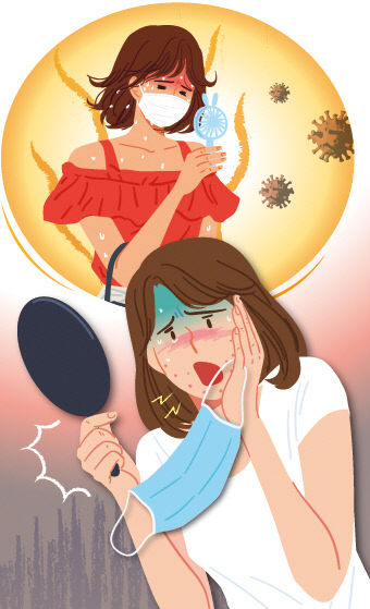 코로나로 무더위에도 마스크 착용 일상화, 숨 못쉬는 피부…가려움증·발진 등 트러블