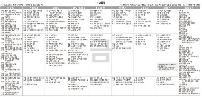 12월10일(금) TV 편성표