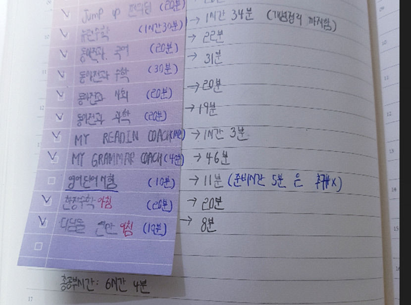 시간계획과실제수행시간1