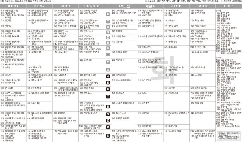 2월22일(화) TV 편성표