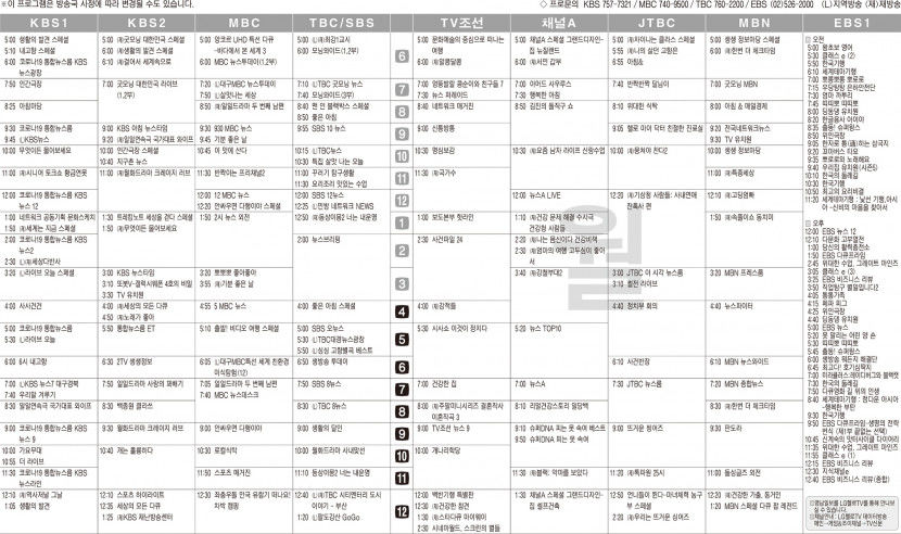 3월21일(월) TV 편성표