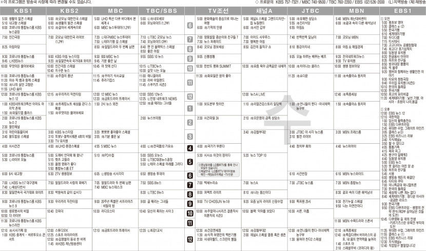 3월23일(수) TV 편성표