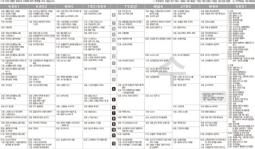 4월13일(수) TV 편성표