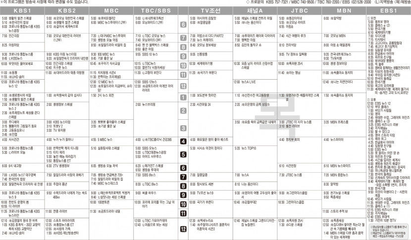 4월28일(목) TV 편성표
