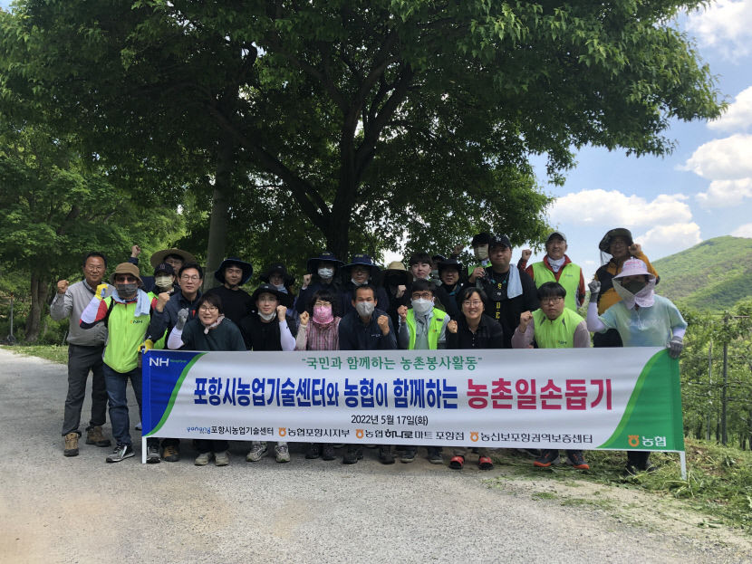 농협 포항시지부 포항시농업기술센터 등 죽장면에서 농촌일손돕기