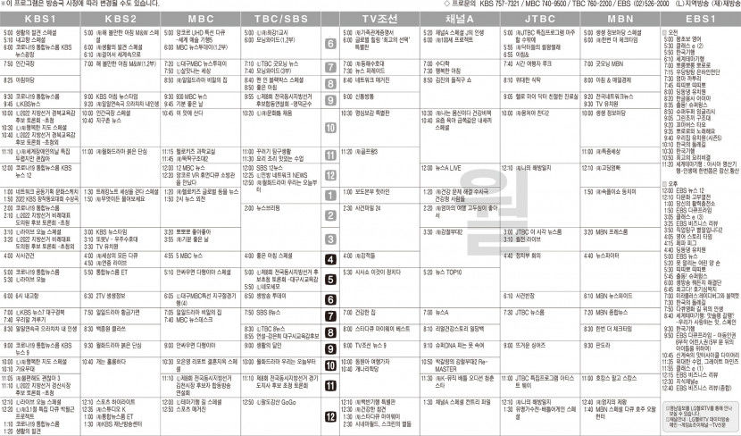 5월23일(월) TV 편성표