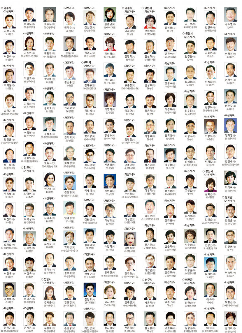 [6·1지방선거] 대구경북 기초단체장·광역의원·기초의원 당선자(3)