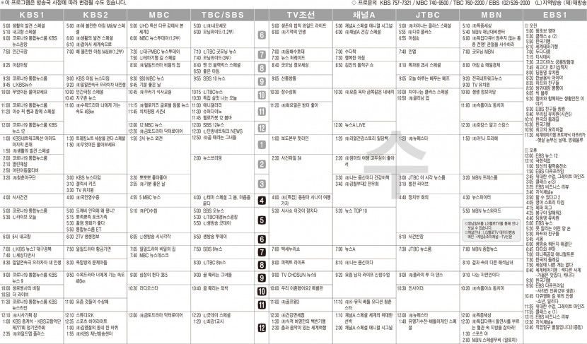 6월8일(수) TV 편성표