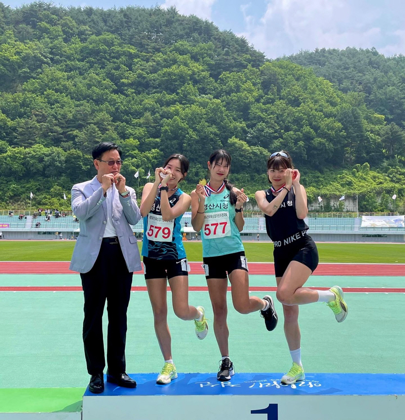 경산시청 육상팀, 전국육상선수권서 금2,은3개 획득