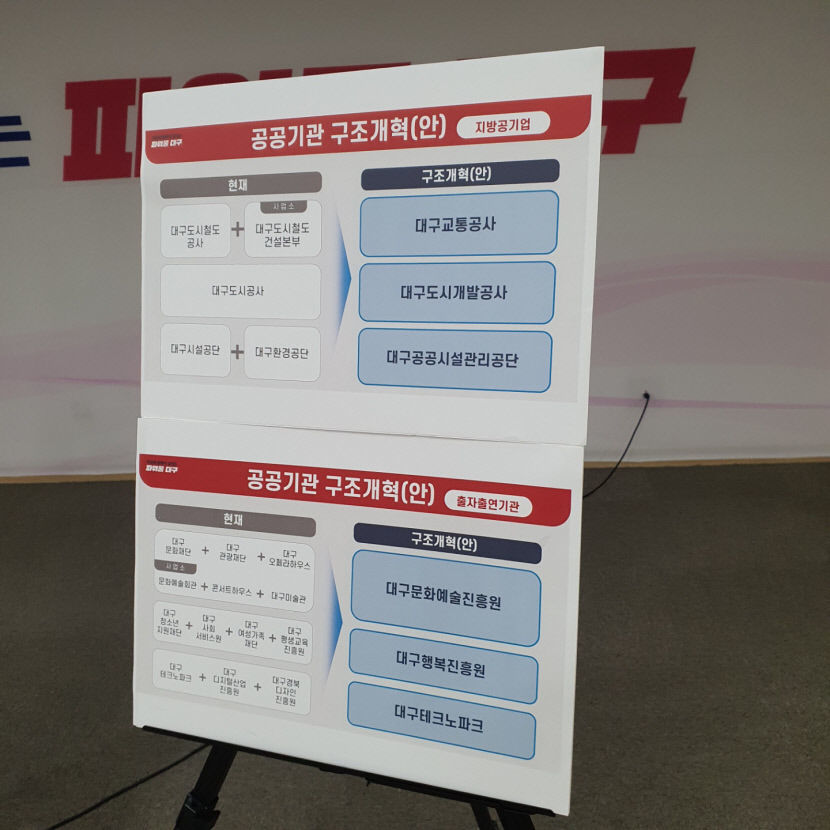 대구 교통공사·문화예술진흥원·공공시설관리공단·행복진흥원 설립
