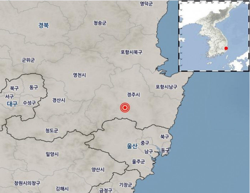 경주 남남서쪽 8km 지역에서 규모 2.3 지진 발생