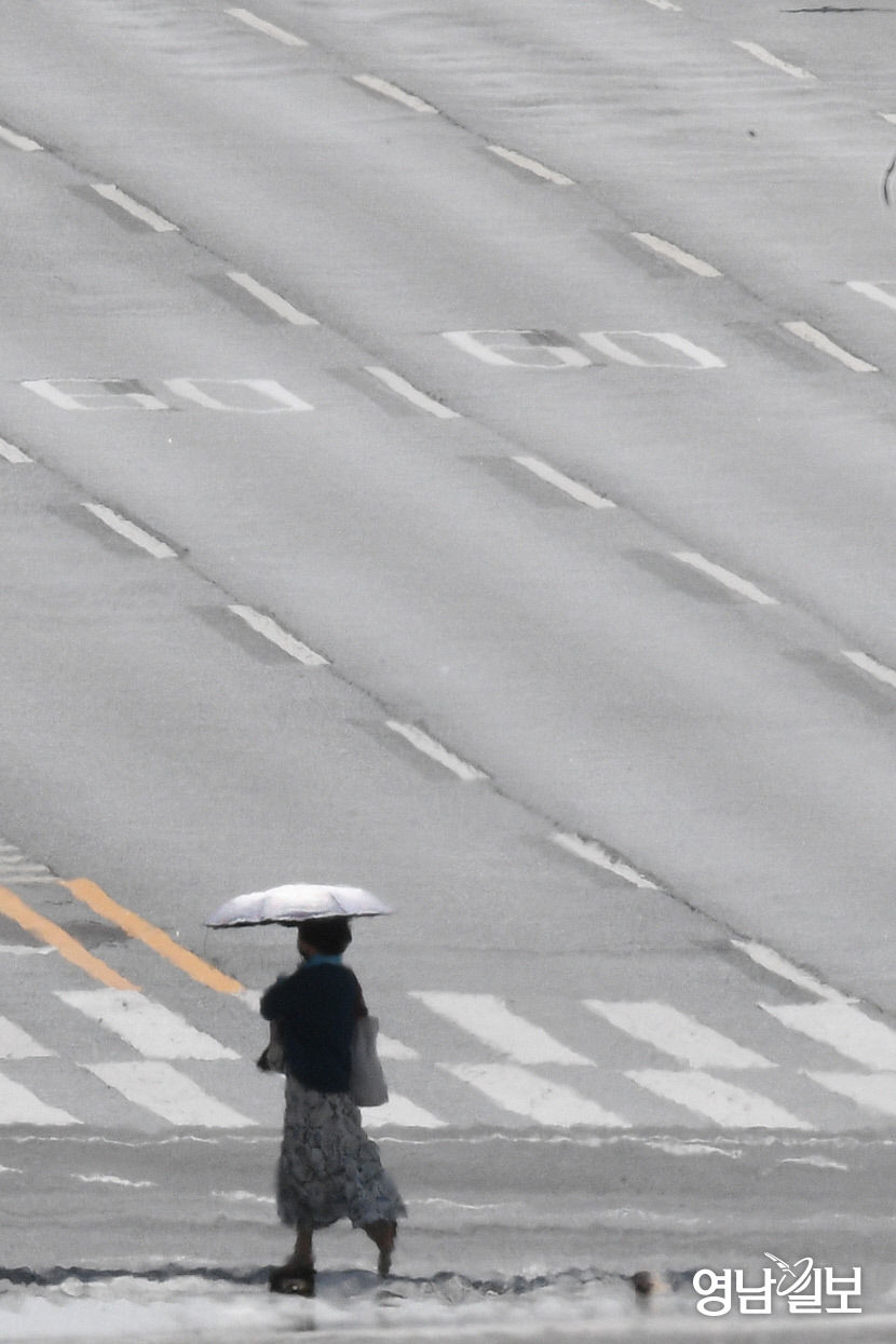 [포토뉴스] 대구 낮 최고기온 37.1℃…타는 듯한 도로
