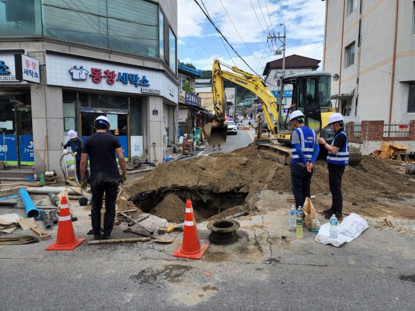 예천지역 일부 상수관 파손···K-water 예천수도지사 땜질식 대응 실망감