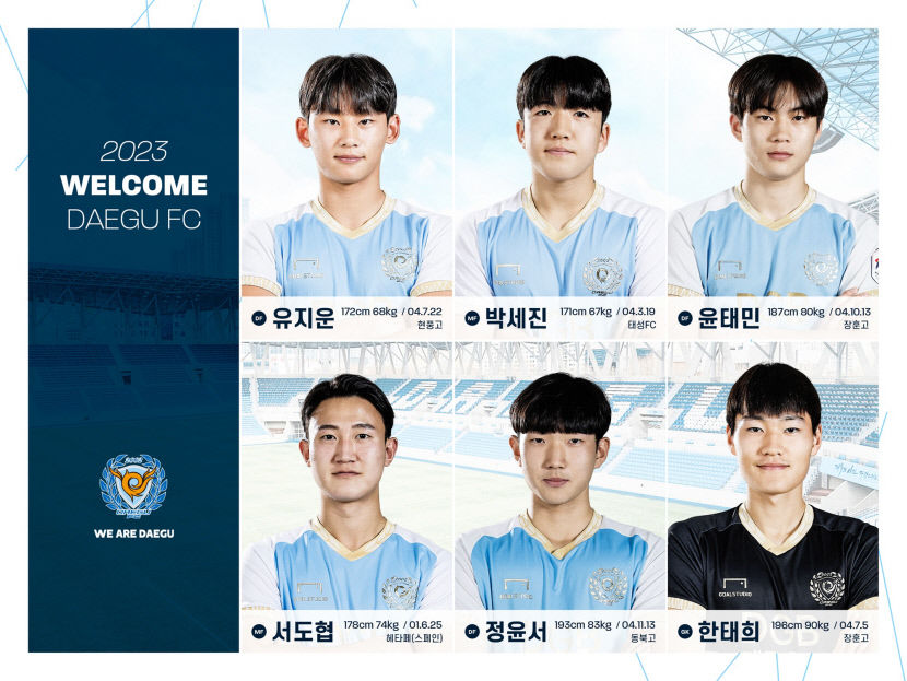 대구FC, 2023시즌 신인 영입...유스 출신 유지운 등 6명
