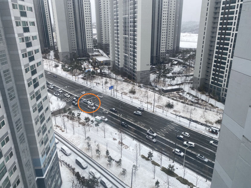 1cm 적설량에 포항 도심 도로 곳곳 정체