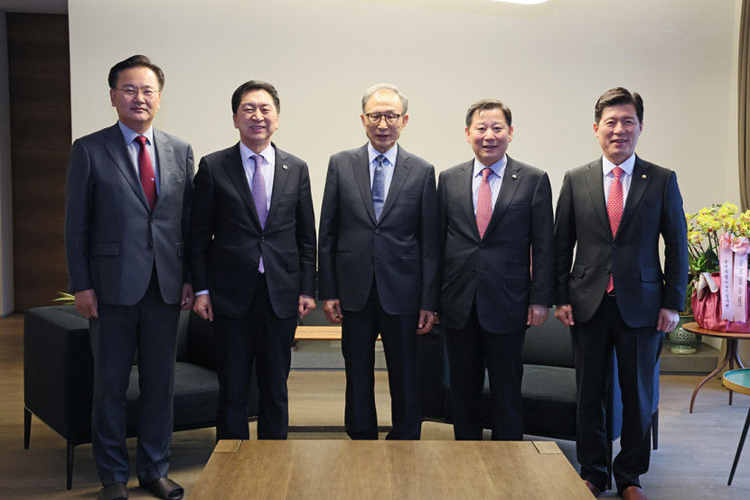 국민의힘 김기현 대표, 이명박 전 대통령 예방