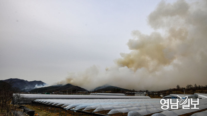 [포토뉴스] 경북 상주 산불 확산…소방 헬기 진화중