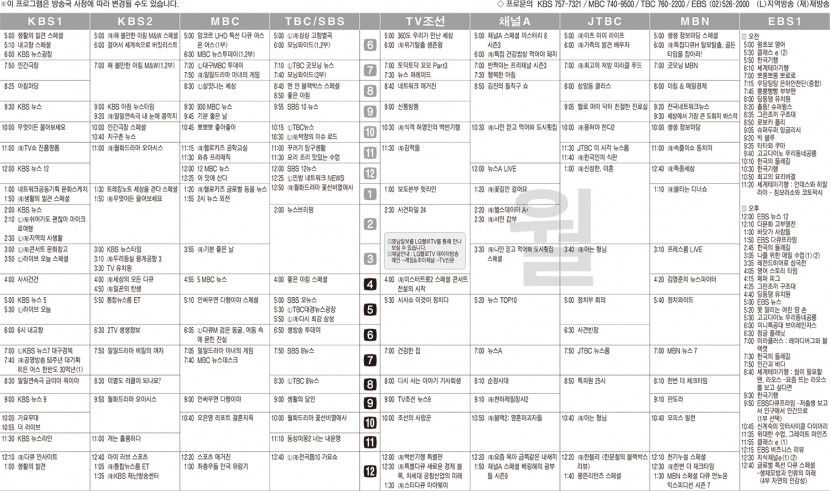 3월27일(월) TV 편성표