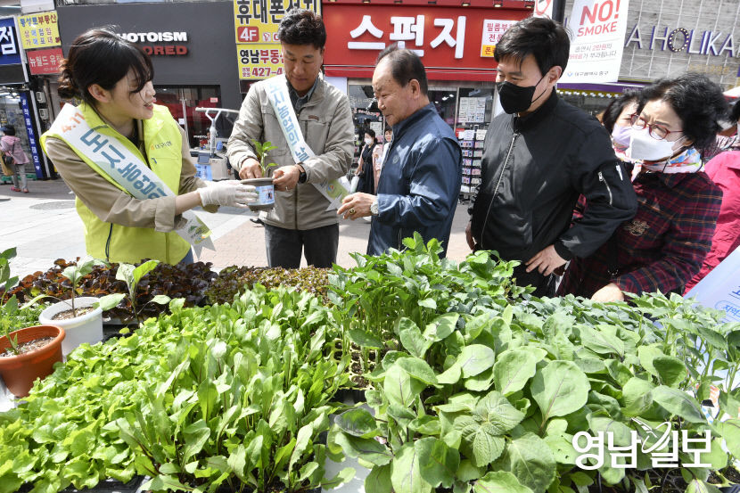 [포토뉴스] 도시농업의 날 맞아 모종 배부 받는 시민들