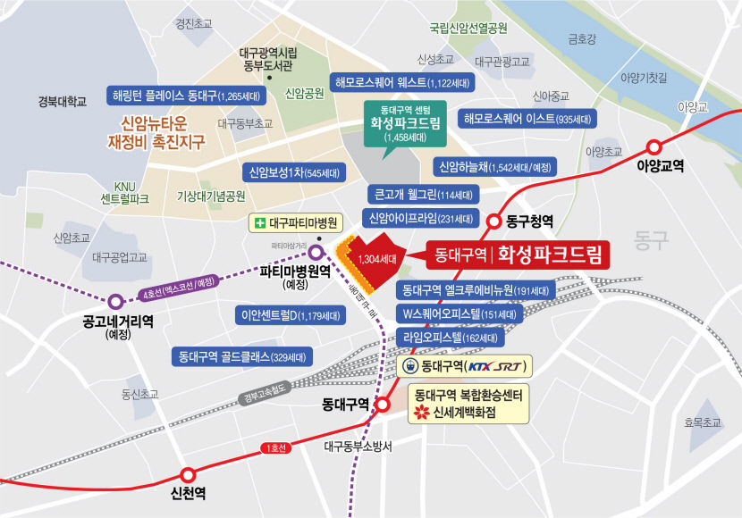 화성산업 동대구역 화성파크드림 단지 내 상가 8개 점포 분양