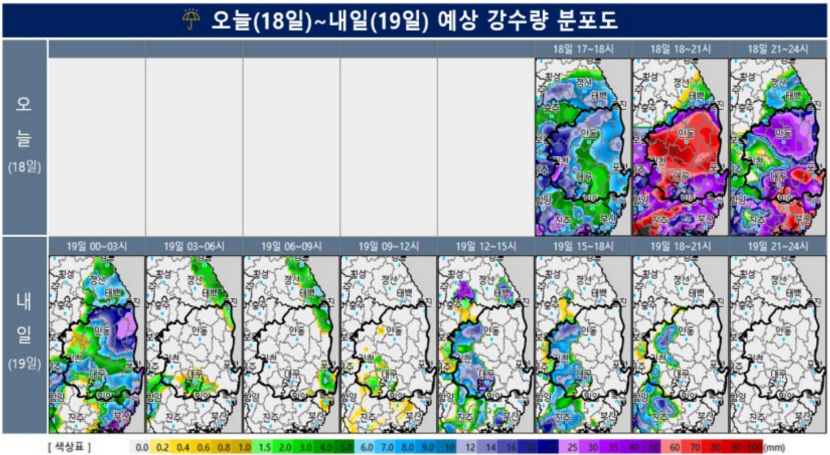 180㎜ 물폭탄 내일까지 더 내린다…비 그친 뒤엔 무더위로 폭염특보 가능성도