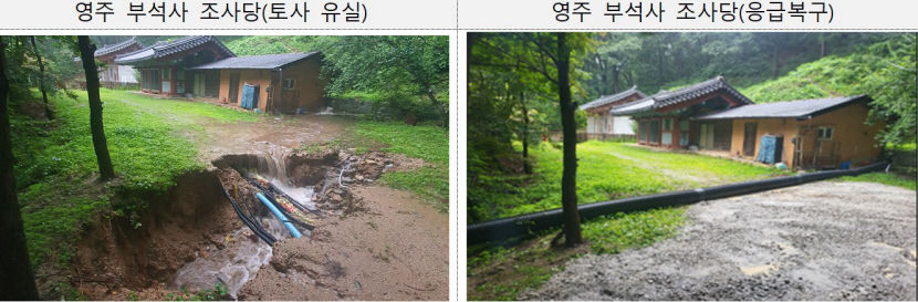 영주 부석사·예천 청룡사 등 폭우 피해 문화재 복구 마무리…道, 추가 피해 방지 대책 마련한다