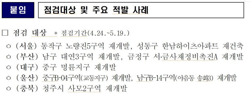 국토부, 대구 중구 명륜지구 재개발 비리 적발 수사 의뢰