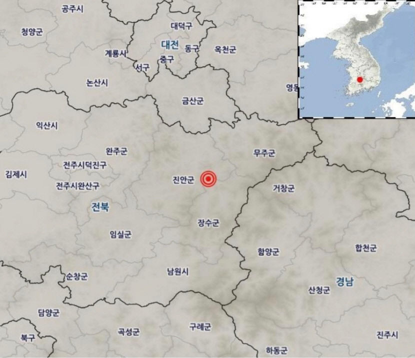 전북 장수군 북쪽서 규모 3.5 지진 발생(종합)