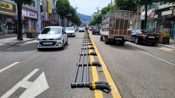 대프리카 폭염 실화인가…도로 중앙분리대 마저 쓰러뜨렸다