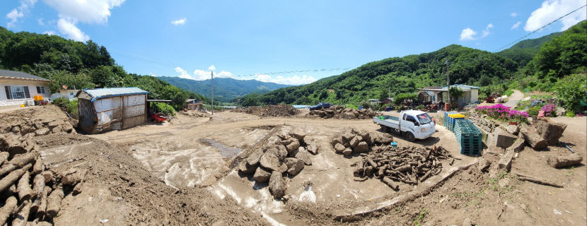 [르포] 水魔가 할퀸 예천 백석리·벌방리, 태풍 카눈 북상에 망연자실