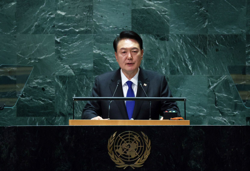 尹, 유엔총회서 러북 비판하고 韓기여 강조…대한민국 언급 눈길