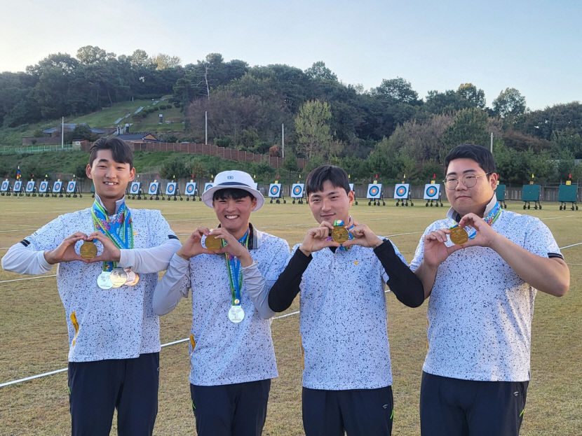 안동대 양궁부, 전국체전 단체전서 금빛 화살을 쐈다