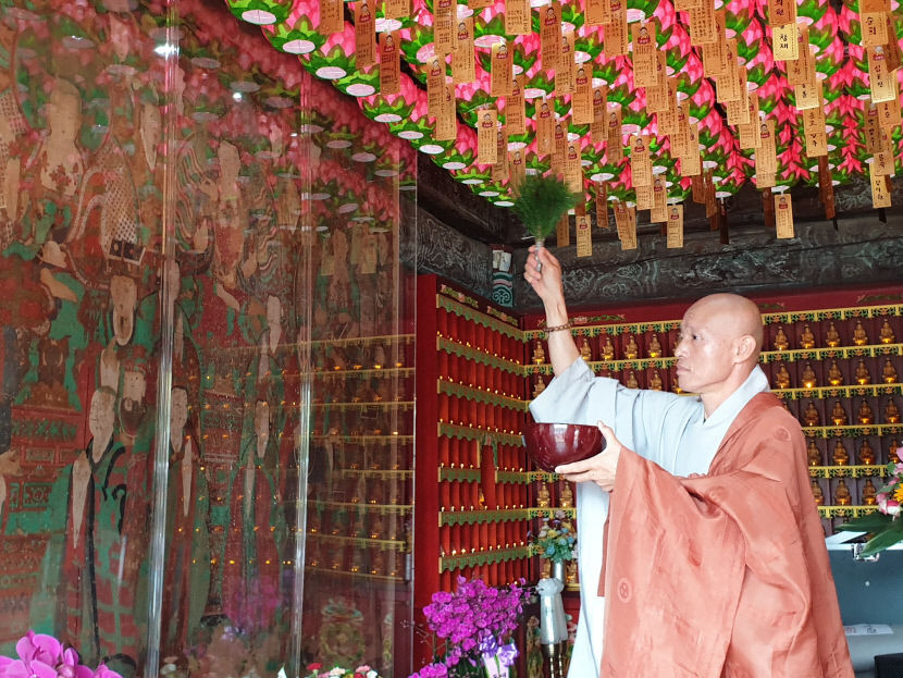 경북 구미시 대둔사, 삼장보살도에 생명력 불어넣는 복원 점안 법회 봉행