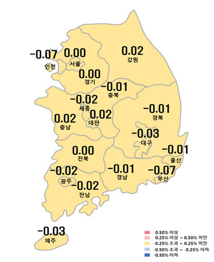 대구 아파트 매매·전세가격 하락폭 확대