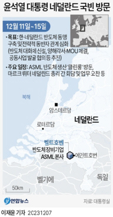 尹대통령, 11~14일 네덜란드 국빈방문…반도체 동맹 구축 나선다