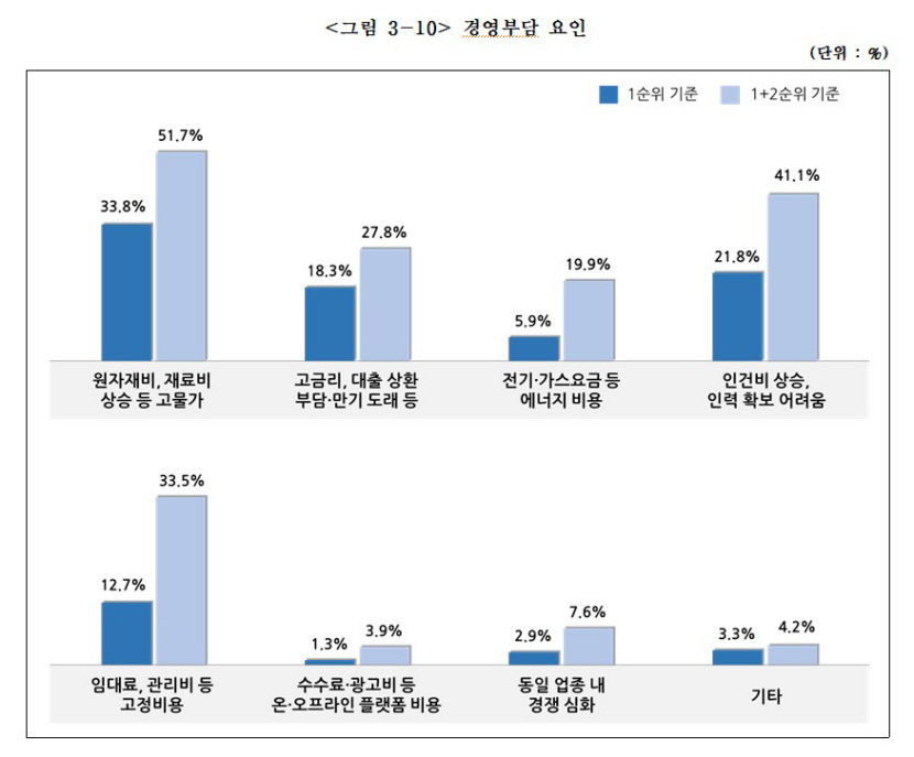 소상공인 10명 중 9명, 내년 사업 전망 올해와 비슷하거나 악화