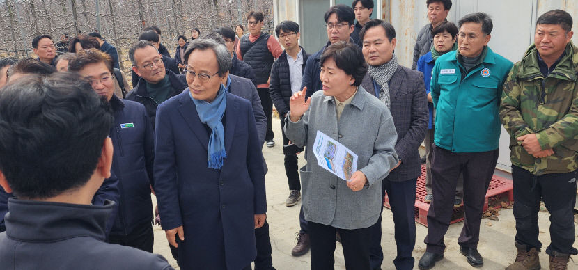 농림부 장관, 영주 열풍방산팬 시범 사업 현장 방문