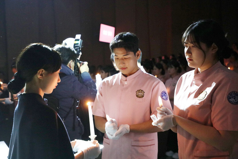 영남이공대 임상실습 앞둔 간호대학 218명 지치고 힘들더라도 간호 윤리·책임·의무 다하겠습니다